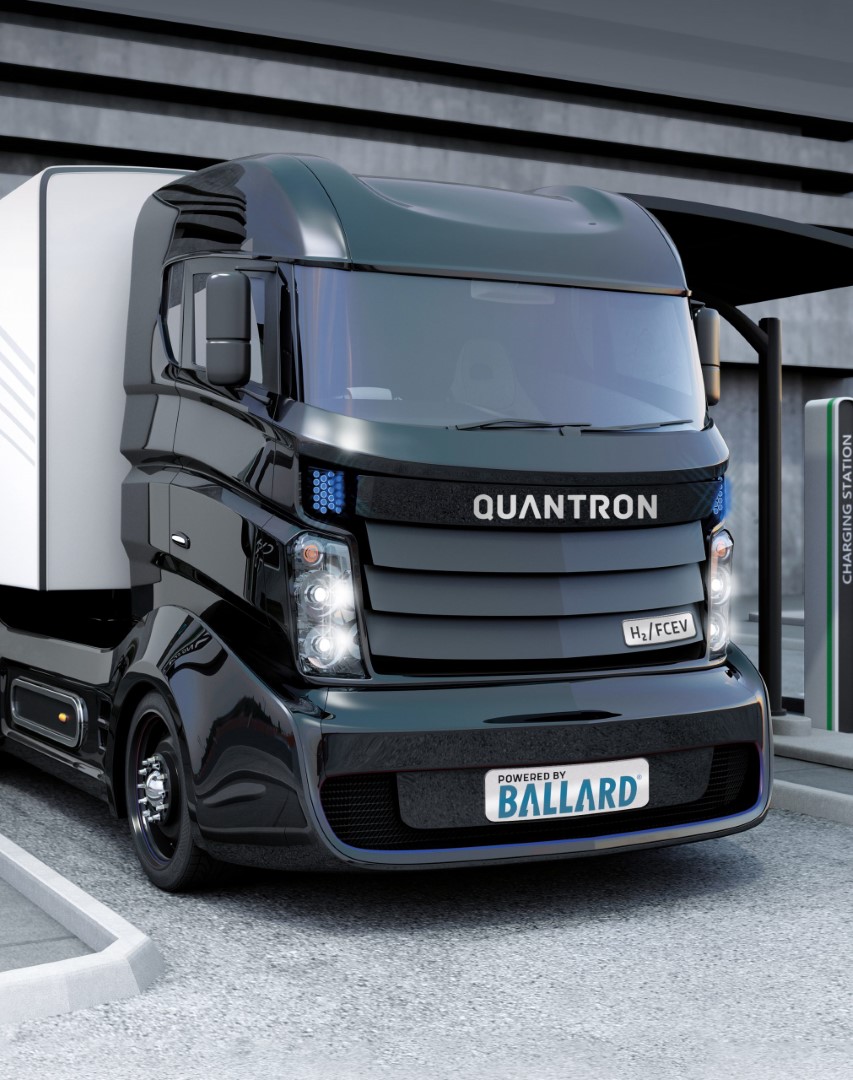 Wasserstoff-Brennstoffzellen Nutzfahrzeug von Quantron QUANTRON Ballard Truck