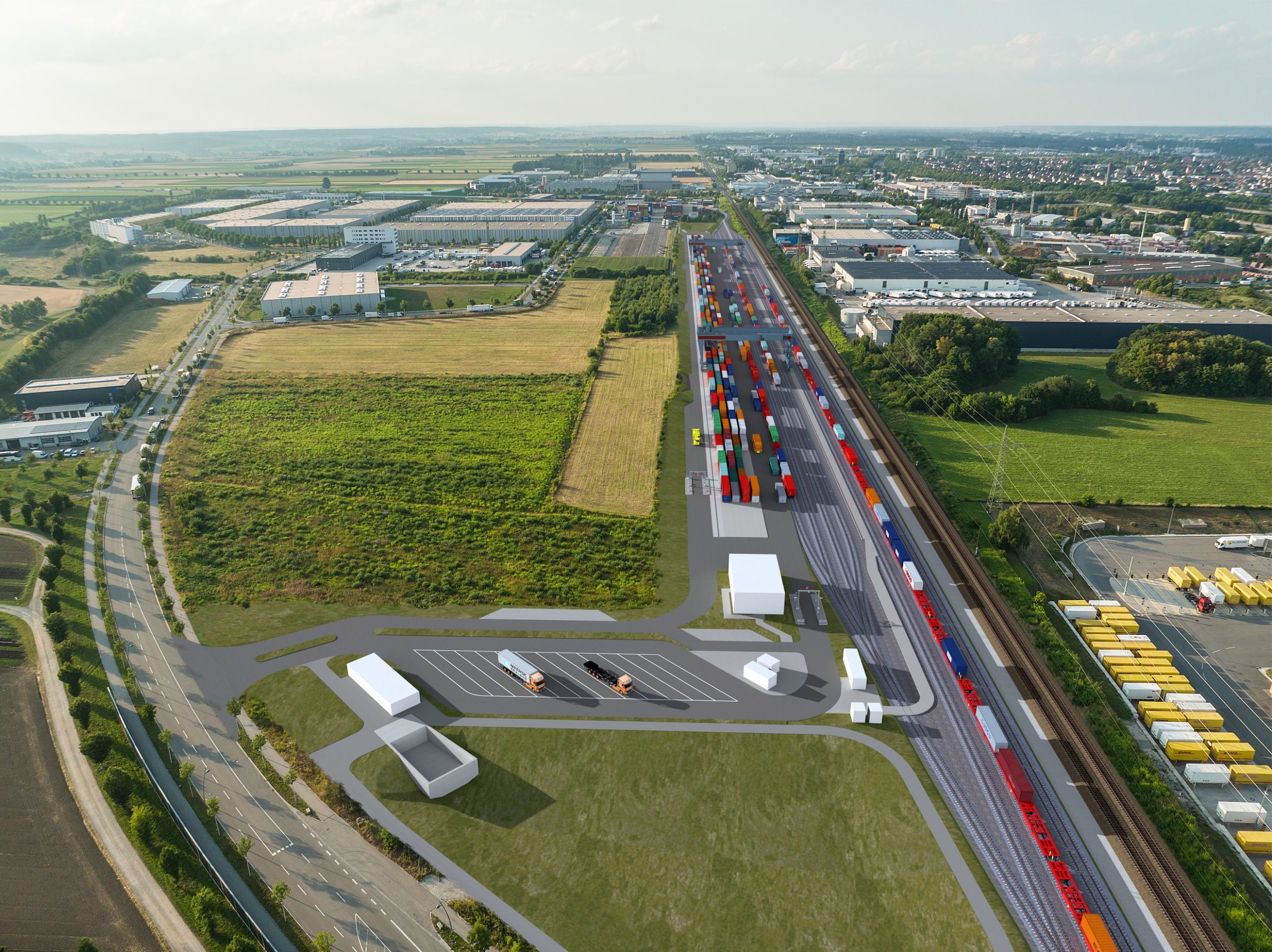 3D-Modell Containerbahnhof GVZ Region Augsburg