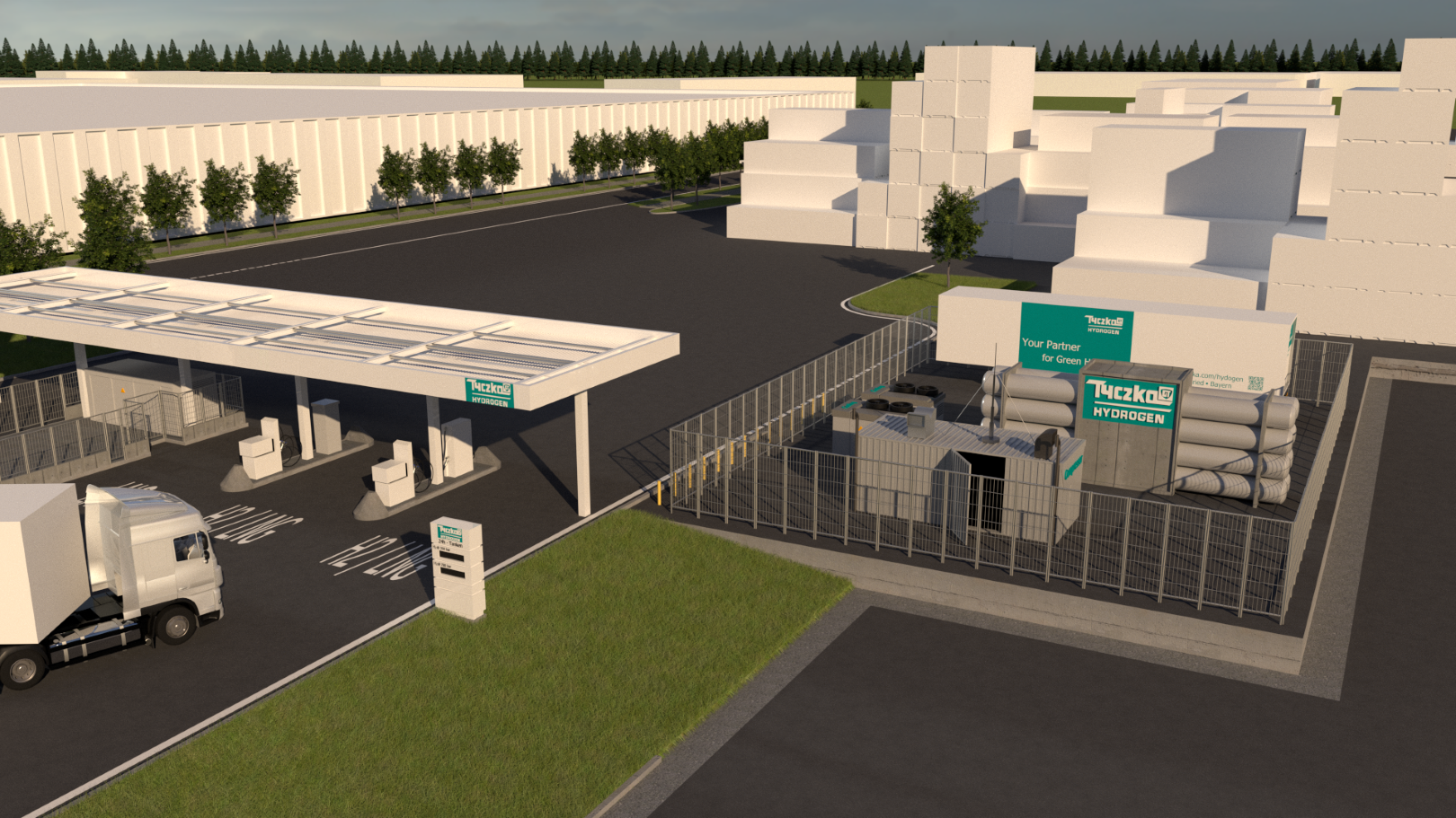 Visualisierung der Tankstelle am GVZ Augsburg